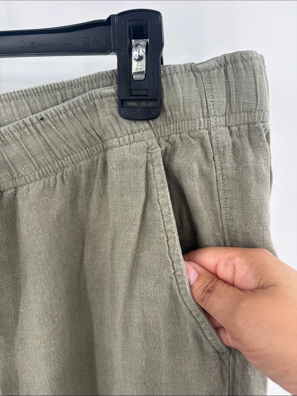 Faherty 100% Linen Olive Drawstring 4 Pocket Pants Size XXL